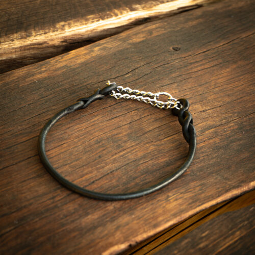 Obroża półzaciskowa – rzemień