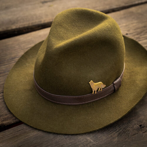 Przypinka mosiężna – golden retriver