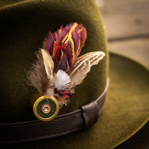 Przypinka myśliwska z piór bażanta